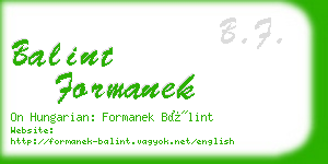 balint formanek business card